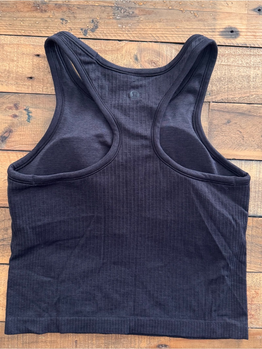 lululemon athletica ebb to the street Black/gray Ribbed High-Neck Tank - Picture 2 of 2